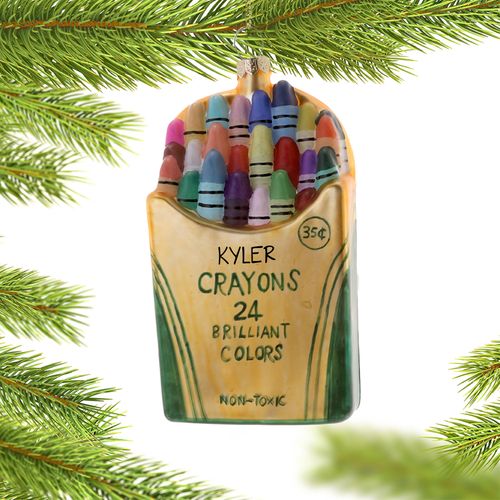 Personalized Crayon Box Christmas Ornament