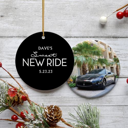 Personalized New Ride Photo Christmas Ornament