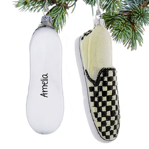 Personalized Checkered Shoe Christmas Ornament
