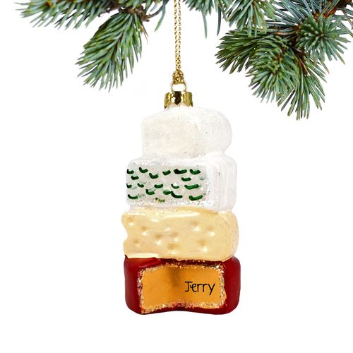 Personalized Stack Of Cheese Christmas Ornament