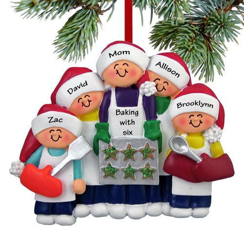 Baking Cookies with Expecting Mom (4 Children) Christmas Ornament