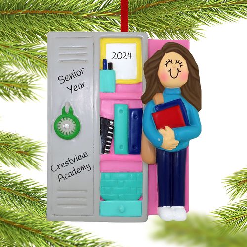 Personalized Teen at Locker Christmas Ornament
