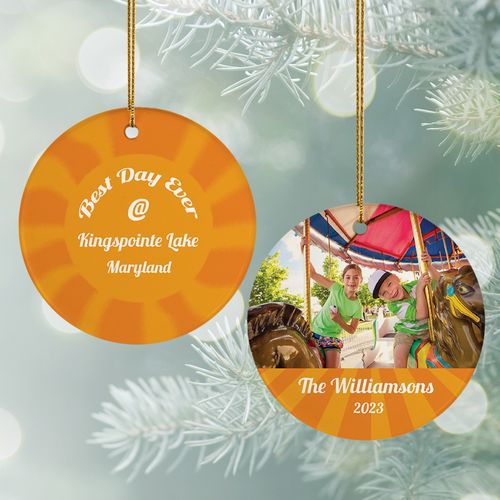 Personalized Best Day Ever Photo Christmas Ornament