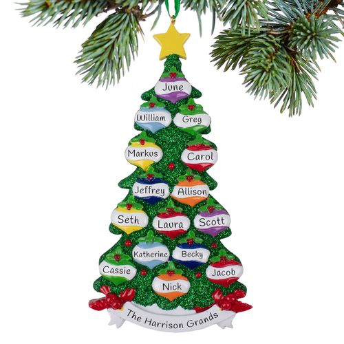Personalized Family Of 15 Ornament Christmas Tree Christmas Ornament