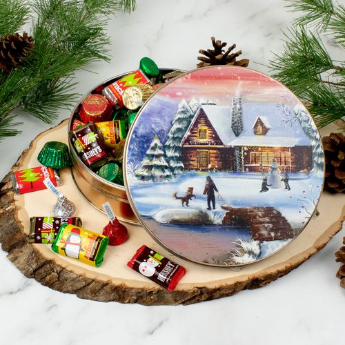 Personalized Holiday Retreat Hershey's Chocolate Mix 1 lb Tin