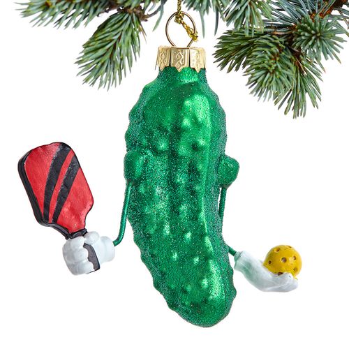 Personalized Glass Pickleball Christmas Ornament