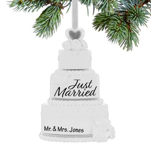 Personalized Wedding Cake Christmas Ornament