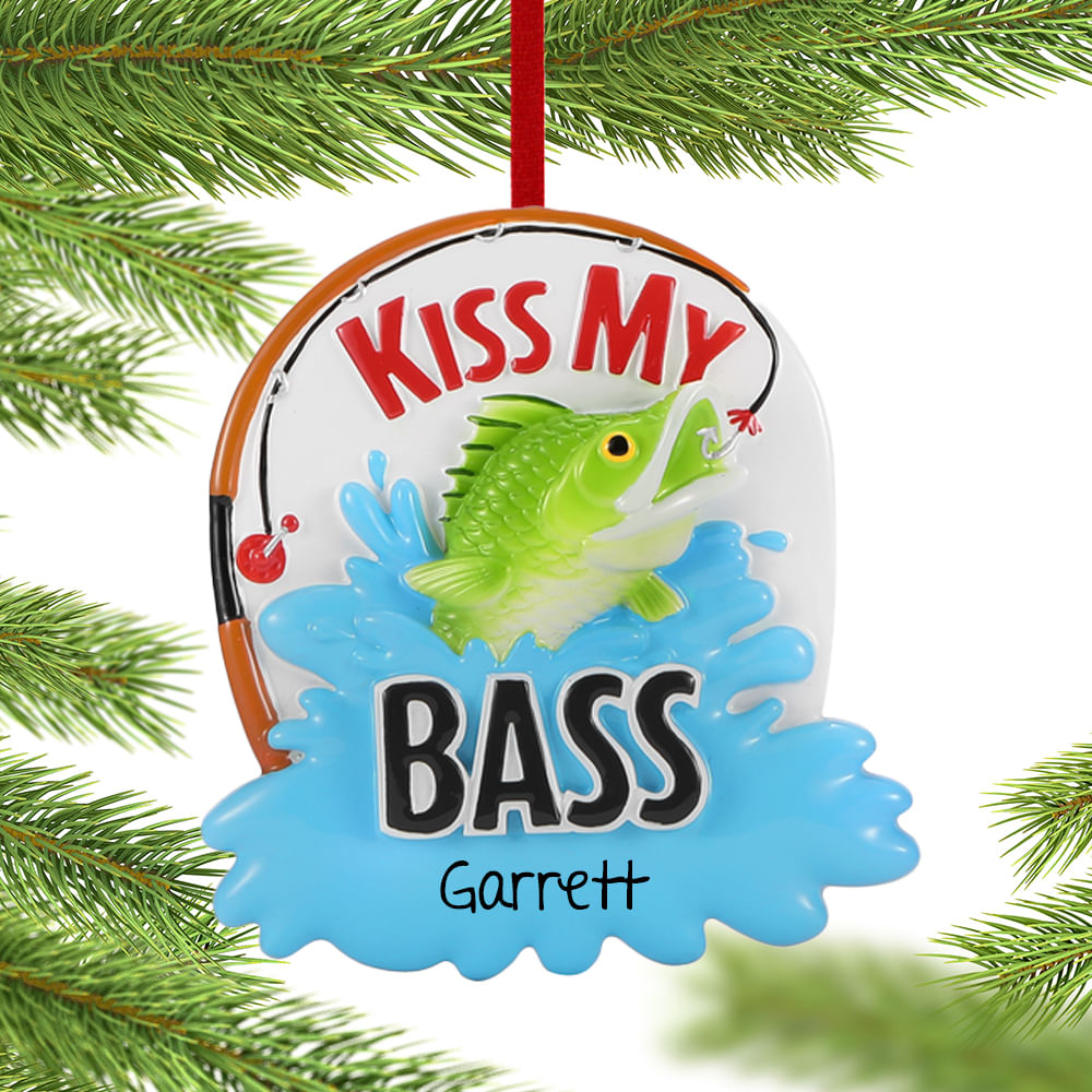 Ohaprints Christmas Ornament 2D Flat Fishing Lover Fisherman Big Bass -  OhaPrints