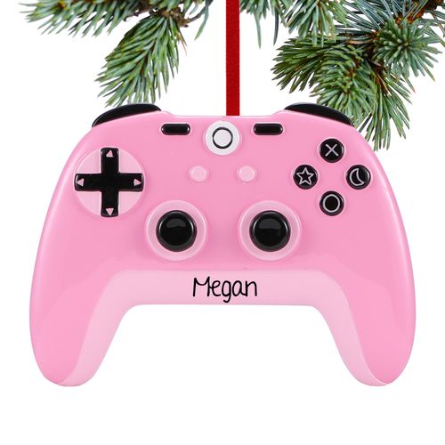 Personalized Pink X-Box Controller Christmas Ornament