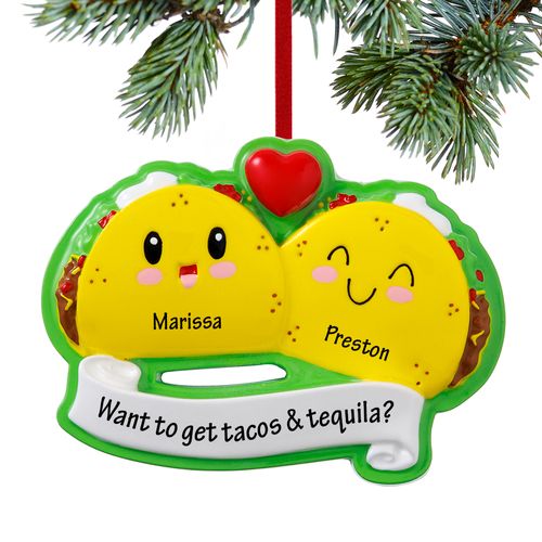 Personalized Taco Couple Christmas Ornament