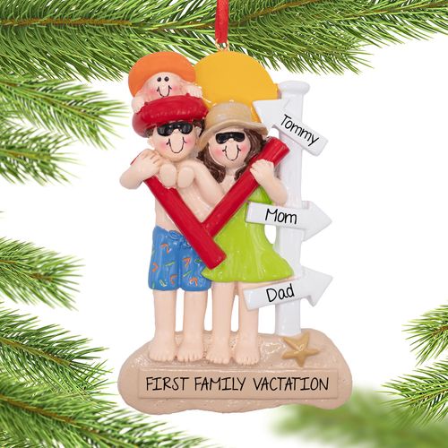 Personalized Beach Day Christmas Ornament