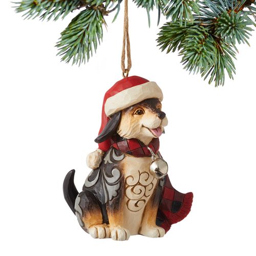 Plaid Dog Christmas Ornament