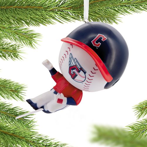 MLB Bouncing Buddy Sliding Cleveland Guardians Christmas Ornament