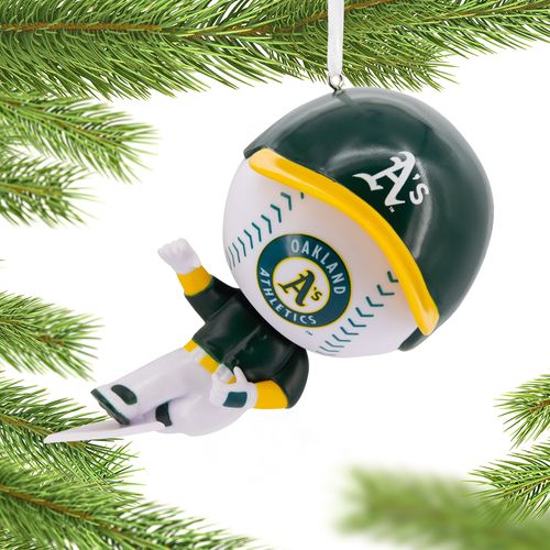 MLB Bouncing Buddy Sliding Oakland Athletics Christmas Ornament