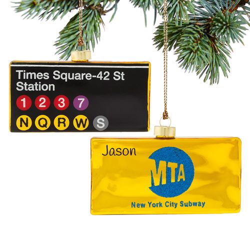 Personalized Times Square Train Station Christmas Ornament