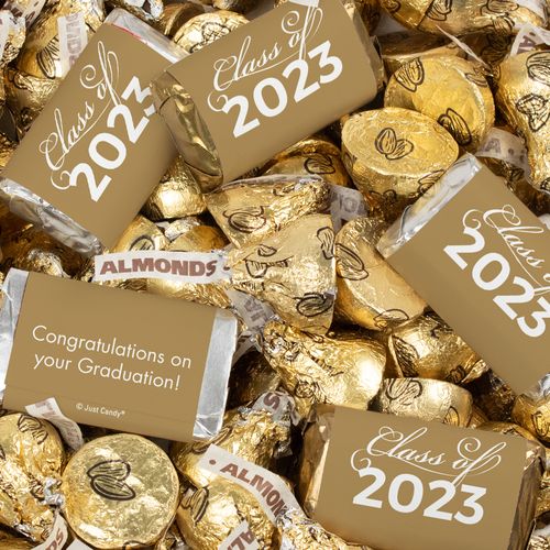 Gold Graduation Candy Mix - Hershey's Miniatures, Kisses and Lindor Truffles by Lindt