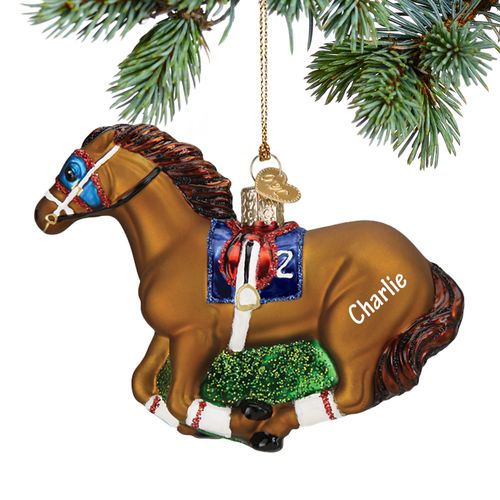 Personalized Racing Horse Christmas Ornament