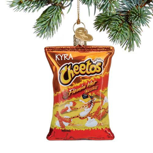 Personalized Flaming Hot Cheetos Christmas Ornament