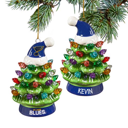 Personalized NHL St Louis Blues LED Ceramic Light Up Tree Christmas Ornament