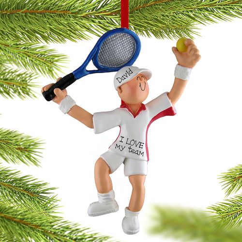 Personalized Tennis Team Boy Christmas Ornament
