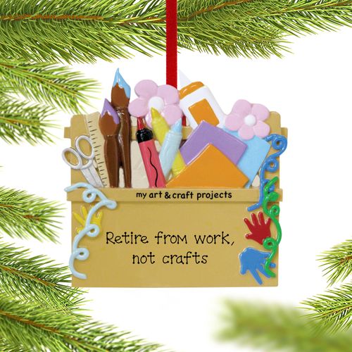 Personalized Arts and Crafts Retirement Christmas Ornament