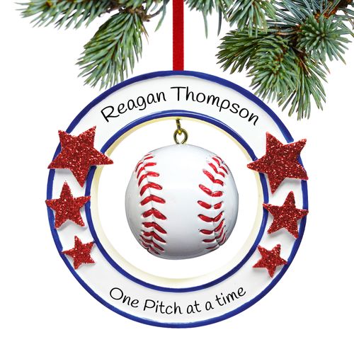 Personalized Softball Christmas Ornament