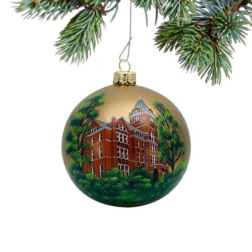 Glass Georgia Tech Campus Round Ball Christmas Ornament