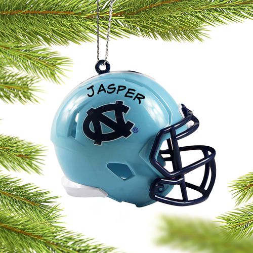 Personalized University of North Carolina Football Helmet Christmas Ornament