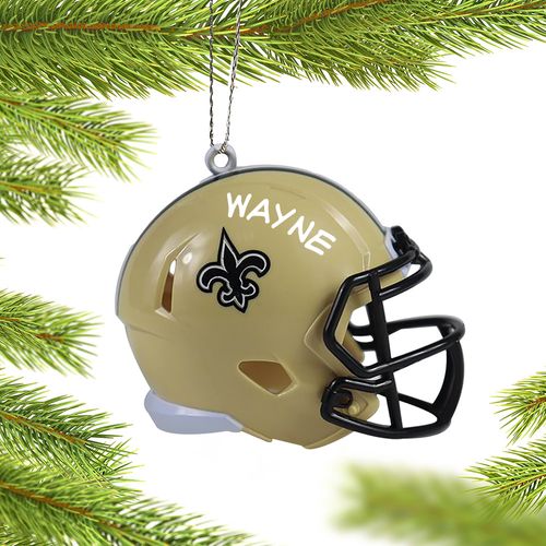 Personalized NFL New Orleans Saints Helmet Christmas Ornament