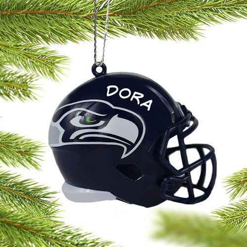 Personalized NFL Seattle Seahawks Helmet Christmas Ornament