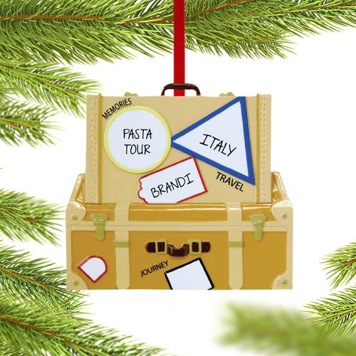 Personalized Travel Suitcase-Italy Christmas Ornament