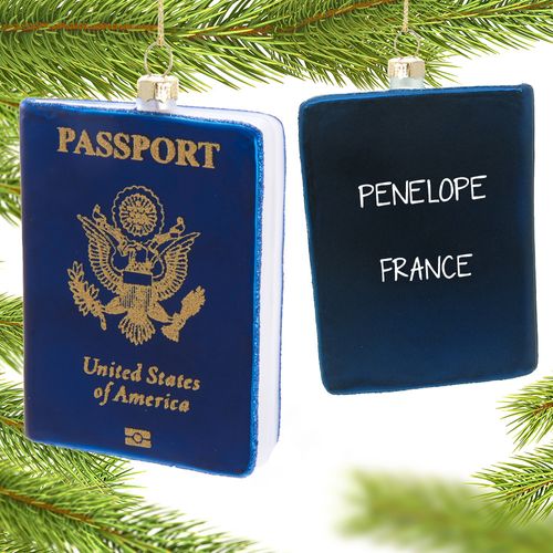 Personalized Passport-France Christmas Ornament