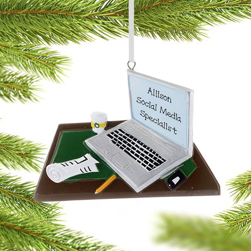Personalized Social Media Specialist Christmas Ornament
