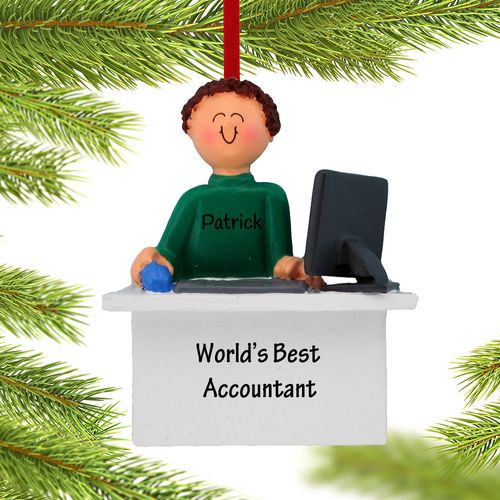 Personalized Accountant Male Christmas Ornament