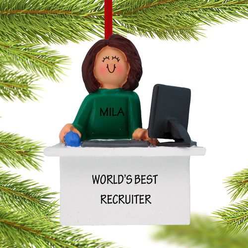 Personalized Recruiter Female Christmas Ornament