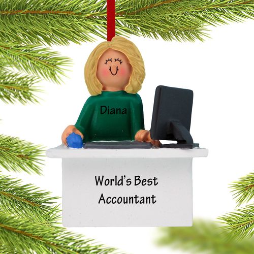 Personalized Accountant Female Christmas Ornament