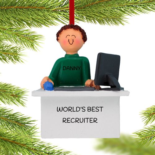 Personalized Recruiter Male Christmas Ornament