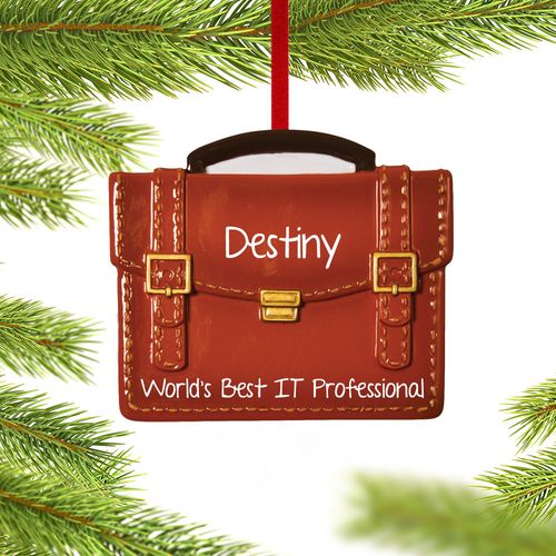 Personalized IT Professional Brief Case Chrismas Ornament