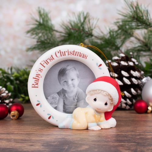 Precious Moments Baby's First Christmas Picture Frame Christmas Ornament