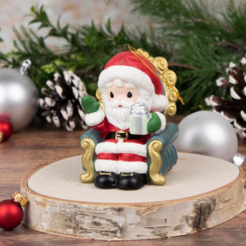 Precious Moments Santa With Gift Christmas Ornament
