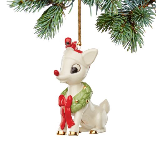 Lenox Rudolph And Cardinal Friends Christmas Ornament