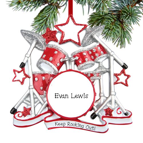 Personalized Drum Set Christmas Ornament