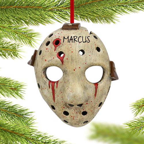 Personalized Hockey Mask Christmas Ornament