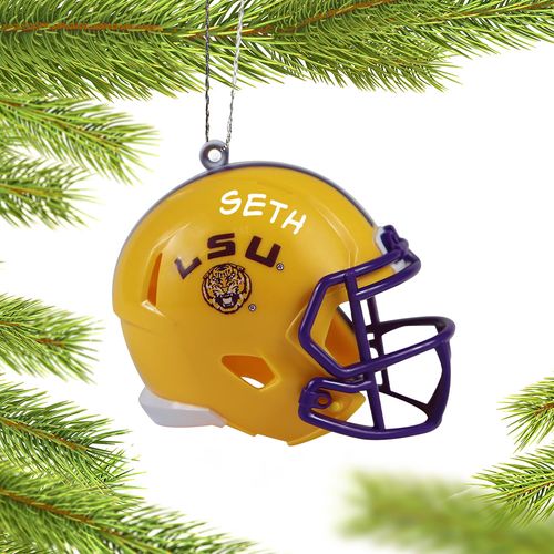 Personalized Louisiana State University Football Helmet Christmas Ornament