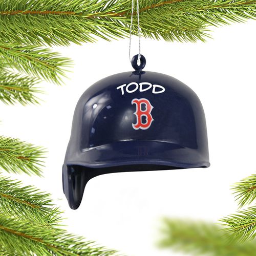 Personalized MLB Boston Red Sox Batting Helmet Christmas Ornament