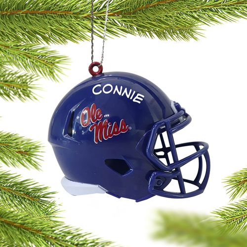 Personalized University of Mississippi Football Helmet Christmas Ornament