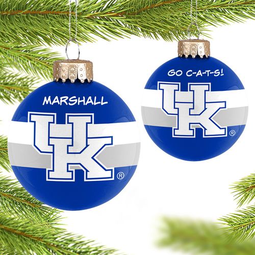 Personalized University of Kentucky Glass Christmas Ornament