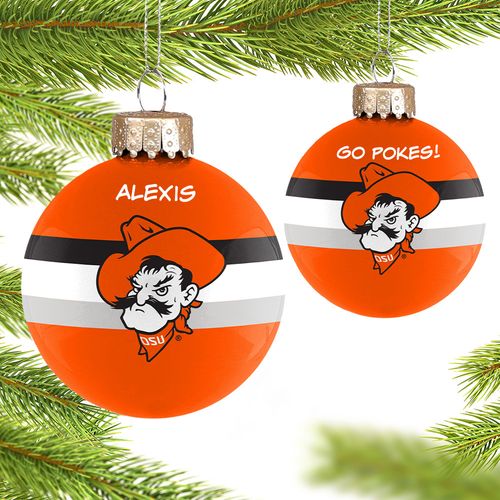 Personalized Oklahoma State Glass Christmas Ornament