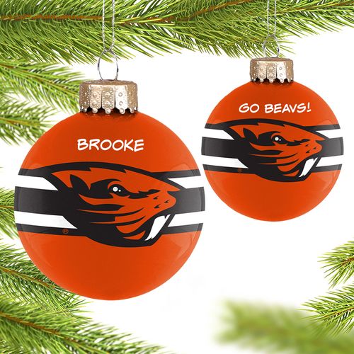 Personalized Oregon State Glass Christmas Ornament