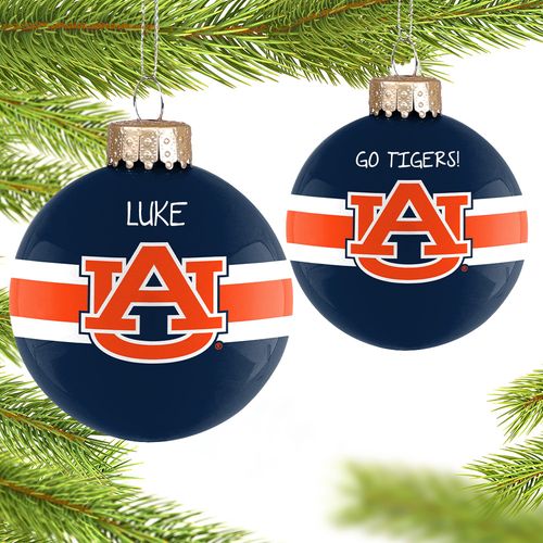 Personalized Auburn University Glass Christmas Ornament